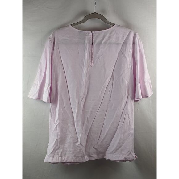 A New Day Blouse Lightweight Pink Relaxed Fit Keyhole Short Sleeve Career XL Top - Picture 6 of 6
